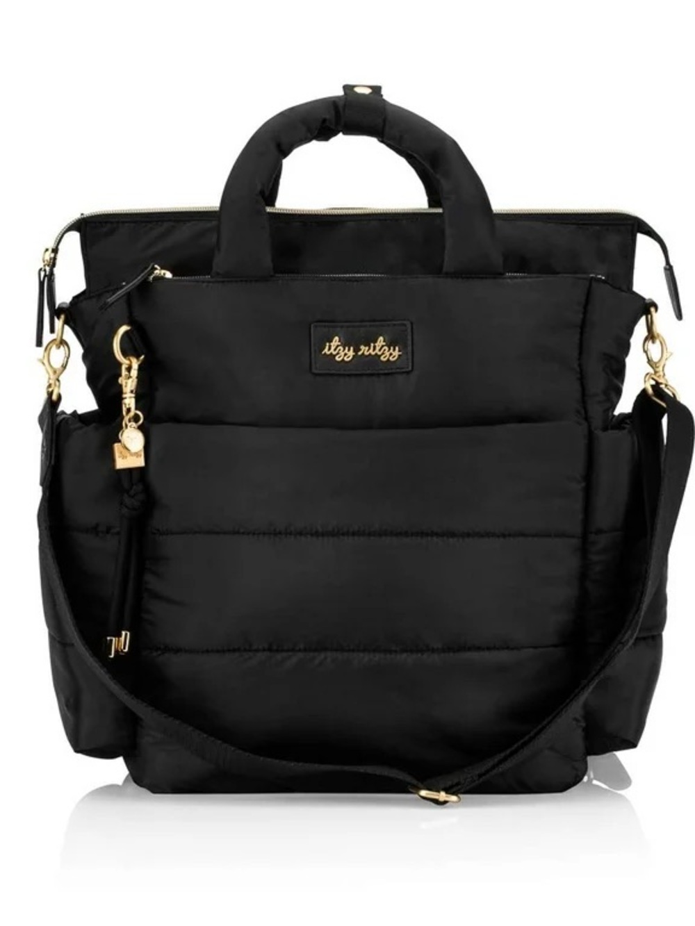 Itzy Ritzy Dream Convertible diaper bag black EUC